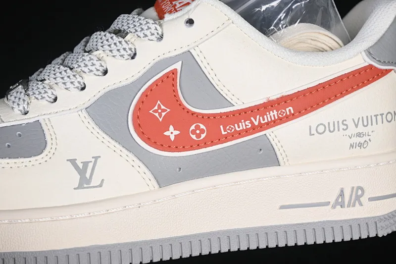 All categories Nk Air Force 1 Air Force series Nk Air Force 1 Low Air Force low-top Nike Air Force 1'07 Low joint beige gray red stitching Air Force 1 low-top casual sneakers JP8028-070
